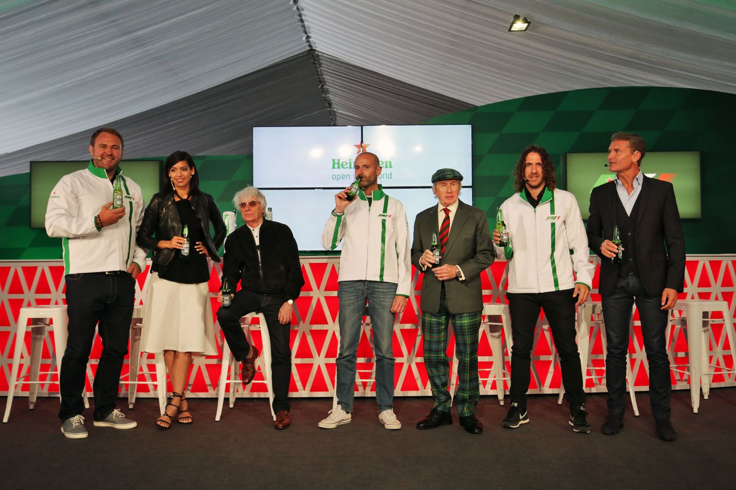 Vormel-1 ja Heineken uut sponsorlussuhet tutvustamas.