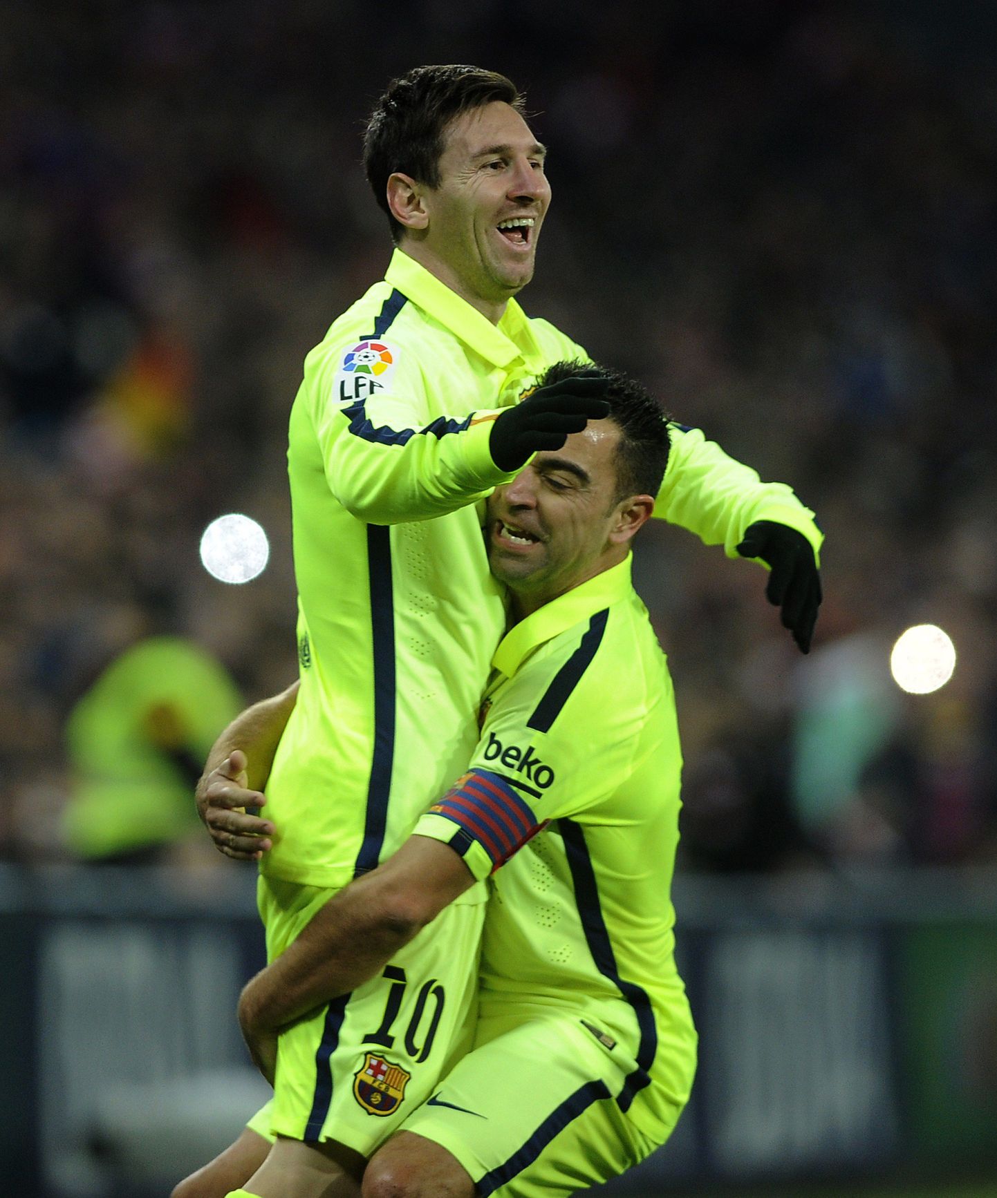 Lionel Messi (vasakul) ja Xavi.