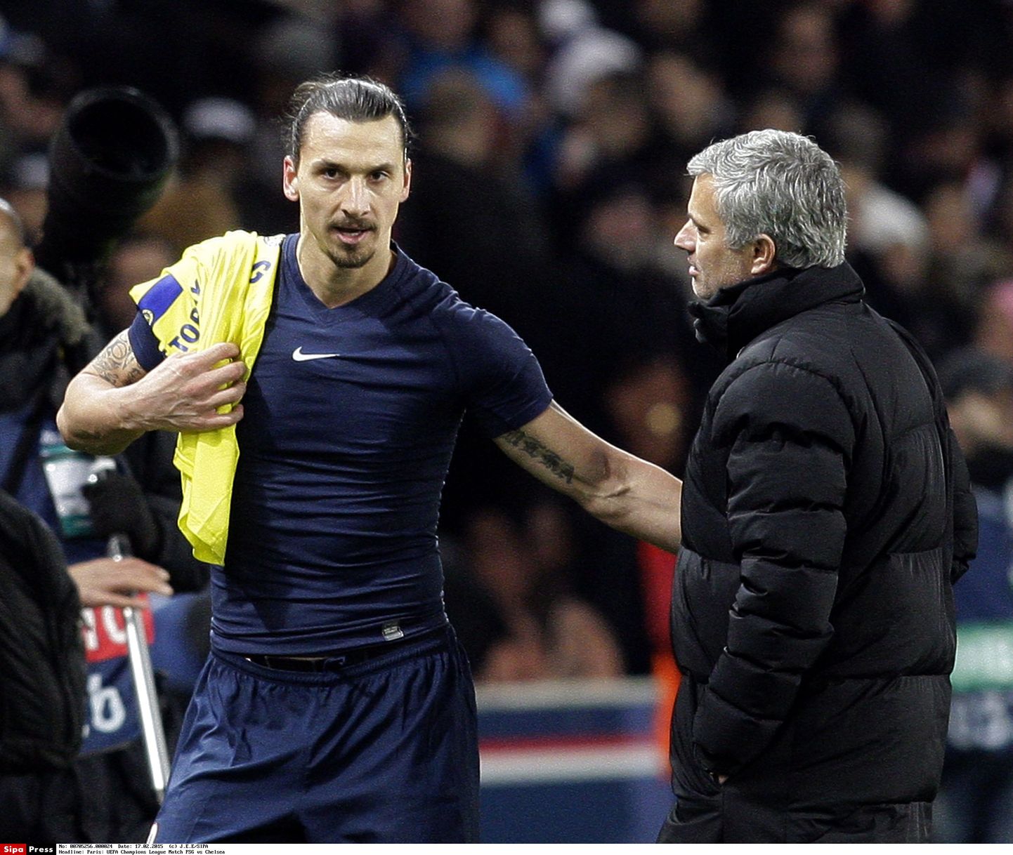Zlatan Ibrahimovic ja Jose Mourinho (paremal) kohtusid tänavu Meistrite liiga kaheksandikfinaalis