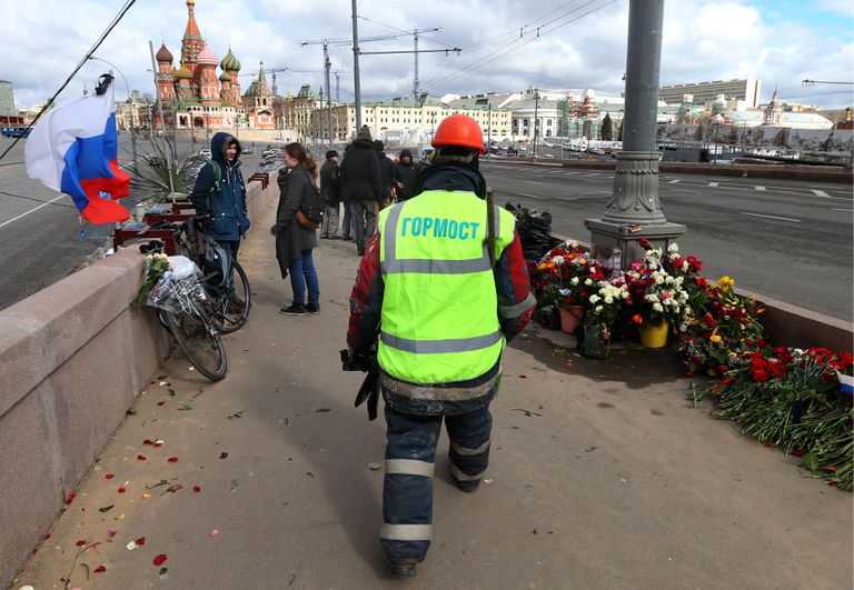 9. aprill: lilled paigas, kus Boriss Nemtsov 27. veebruaril maha lasti.                                      Foto: Scanpix