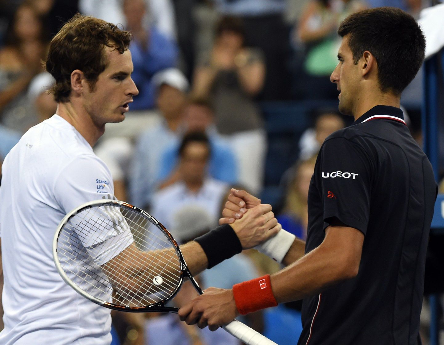 Andy Murray (vasakul) ja Novak Djokovic.