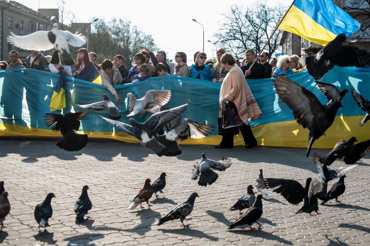 Eile avaldasid Mariupolis meelt Ukraina ühtsuse pooldajad.