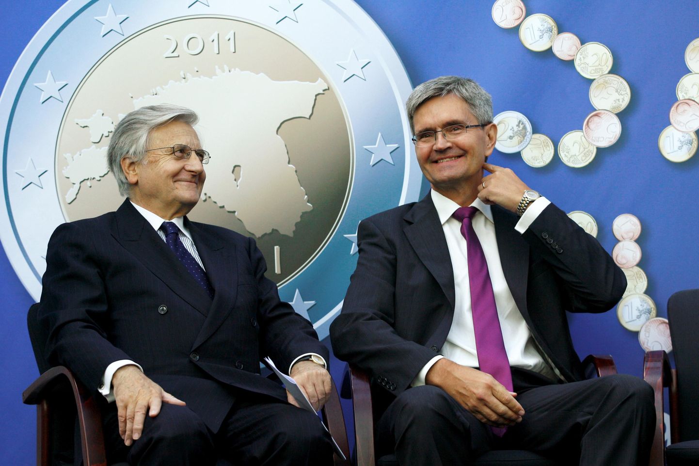 Euroopa keskpanga presiden Jean-Claude Trichet ja Eesti panga president Andres Lipstok