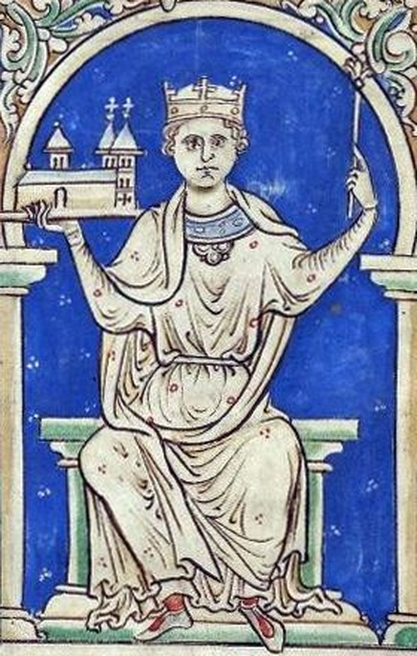 Inglise kuningat Stephanit kujutav keskaegne joonistus