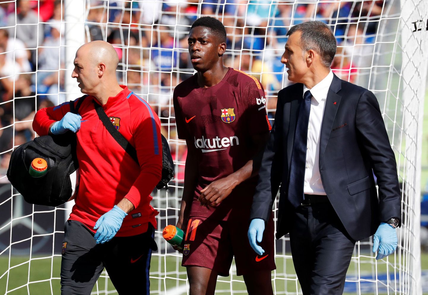 Ousmane Dembele esimene mäng Hispaania kõrgliigas sai vigastuse tõttu varakult otsa.