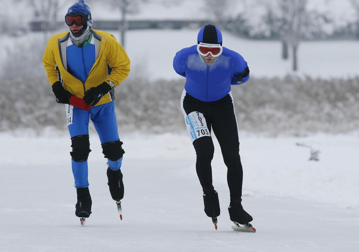 Mulgi uisumaraton 2010. Sulev Lokk (vasakul) ja Raivo Laanemets.
er/ Foto ELMO RIIG/ SAKALA