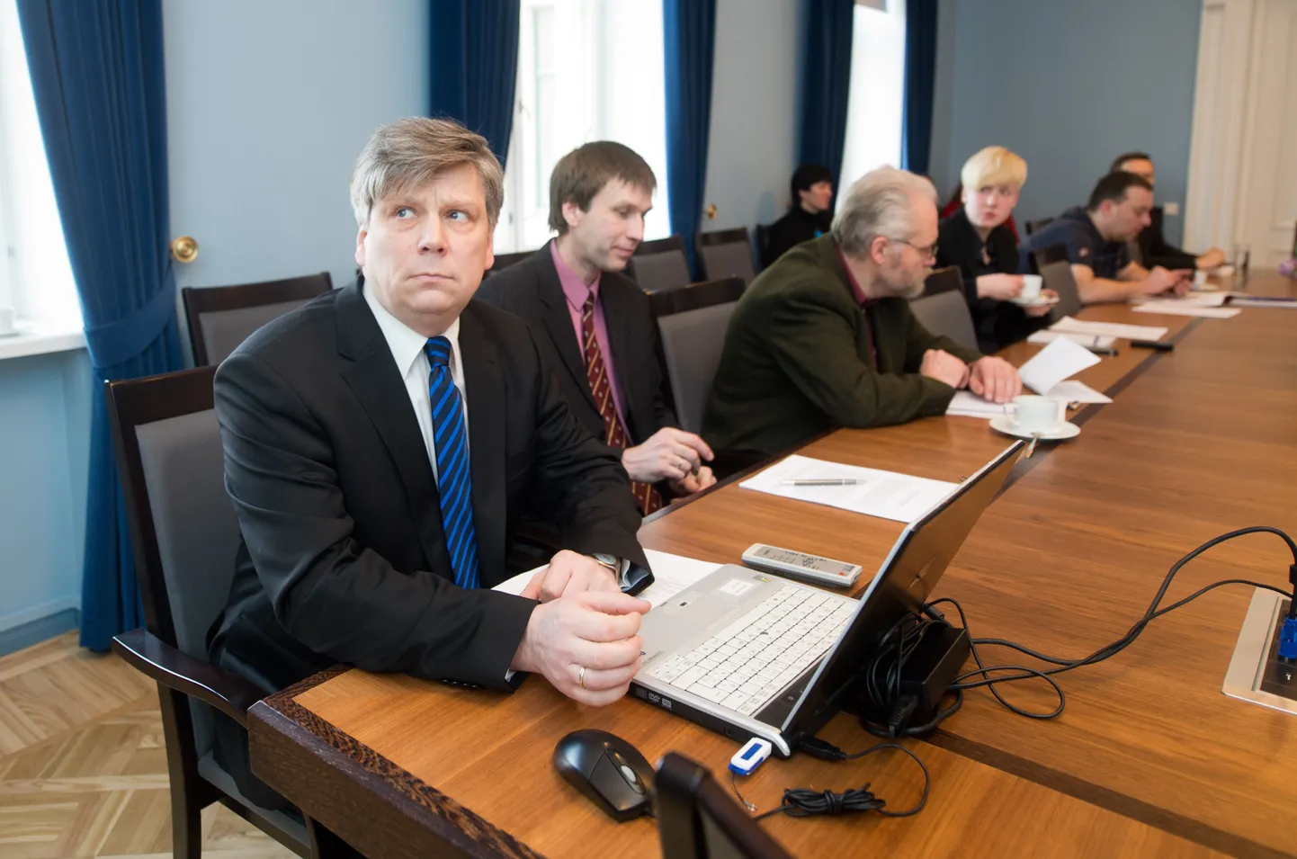 Regionaalministri pressikonverents haldusreformi teemal. Regionaalminister Siim Valmar Kiisler ja Sulev Valner.