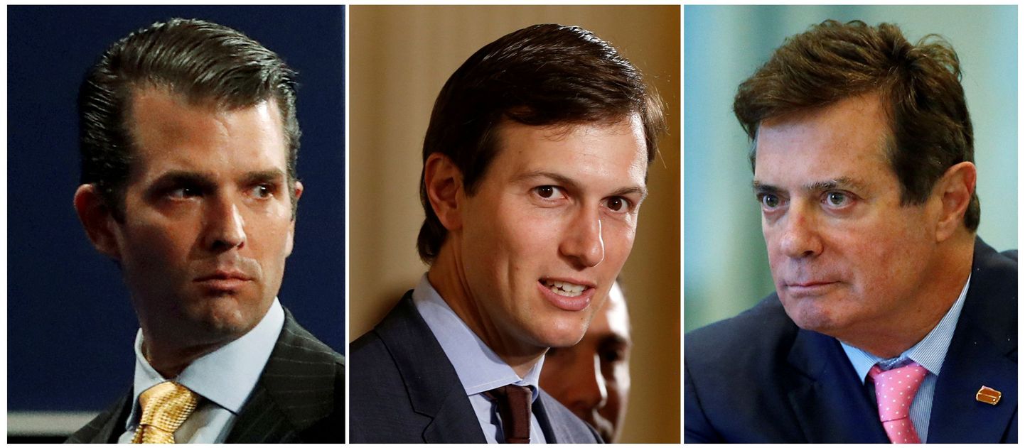 Vasakult paremale: Donald Trump juunior, Jahed Kushner, Paul Manafort.