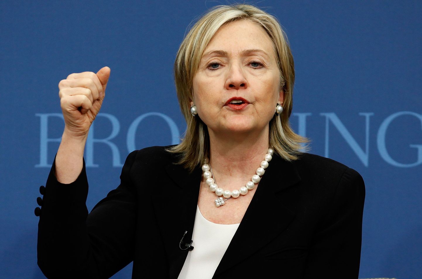 USA välisminister Hillary Clinton Brookingsi instituudis.