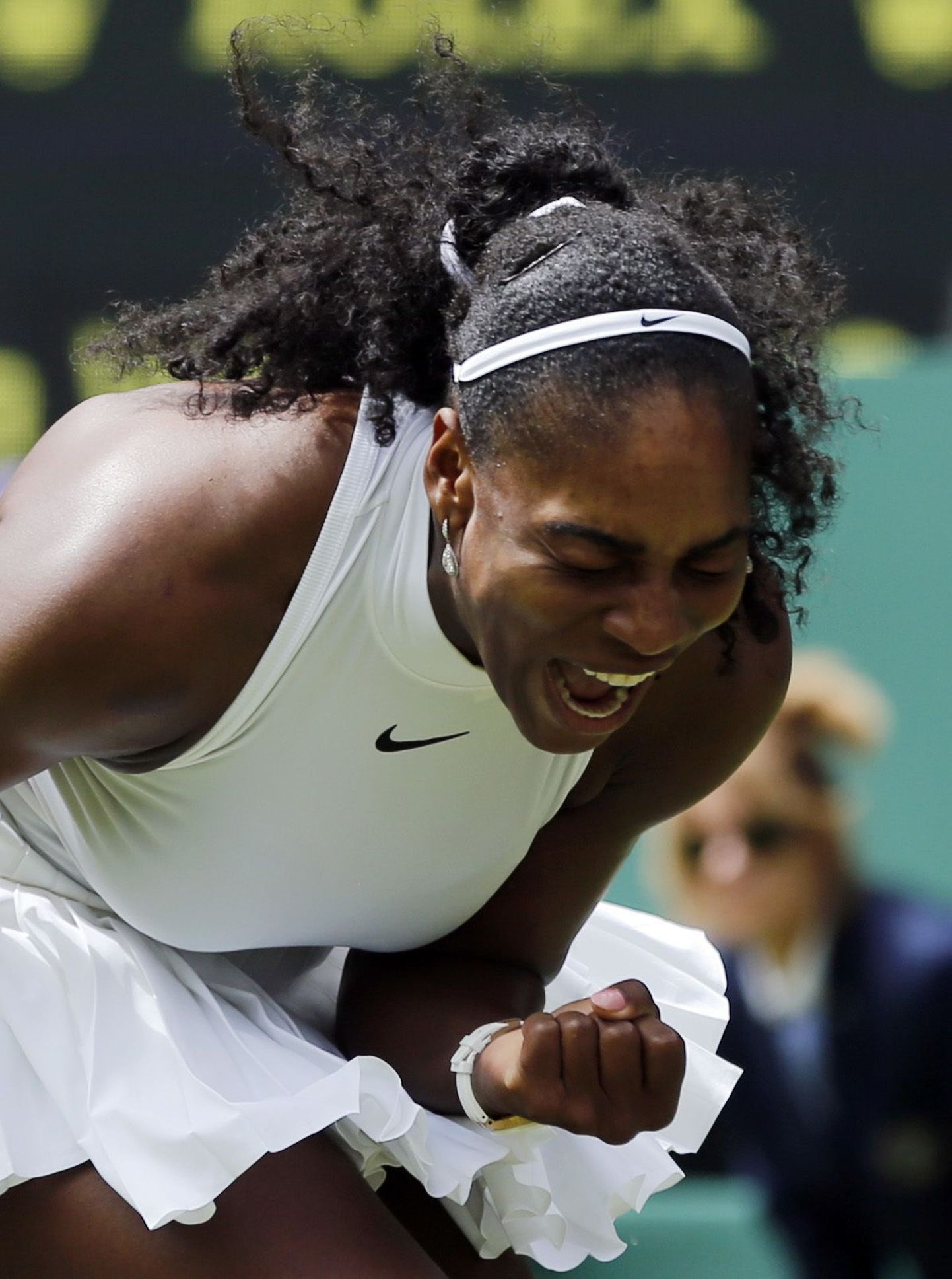 Serena Williams tähistamas järjekordest punktivõitu.