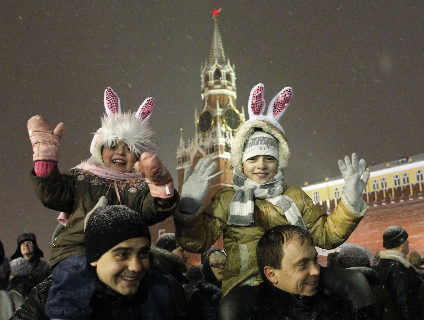 Встреча Нового года на Красной площади.