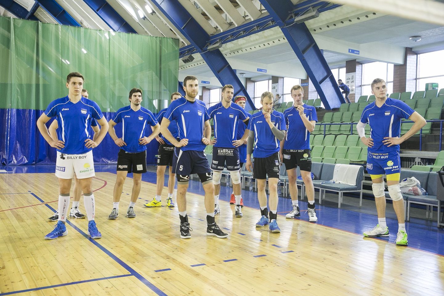 Eesti võrkpallikoondise treening.