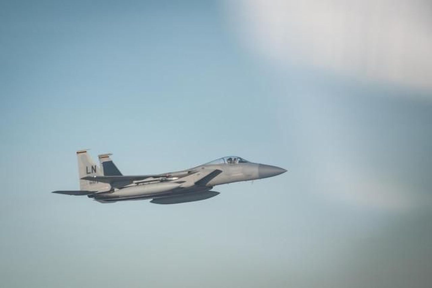 Balti õhuturbemissioonil osalenud USA F-15C hävitaja.