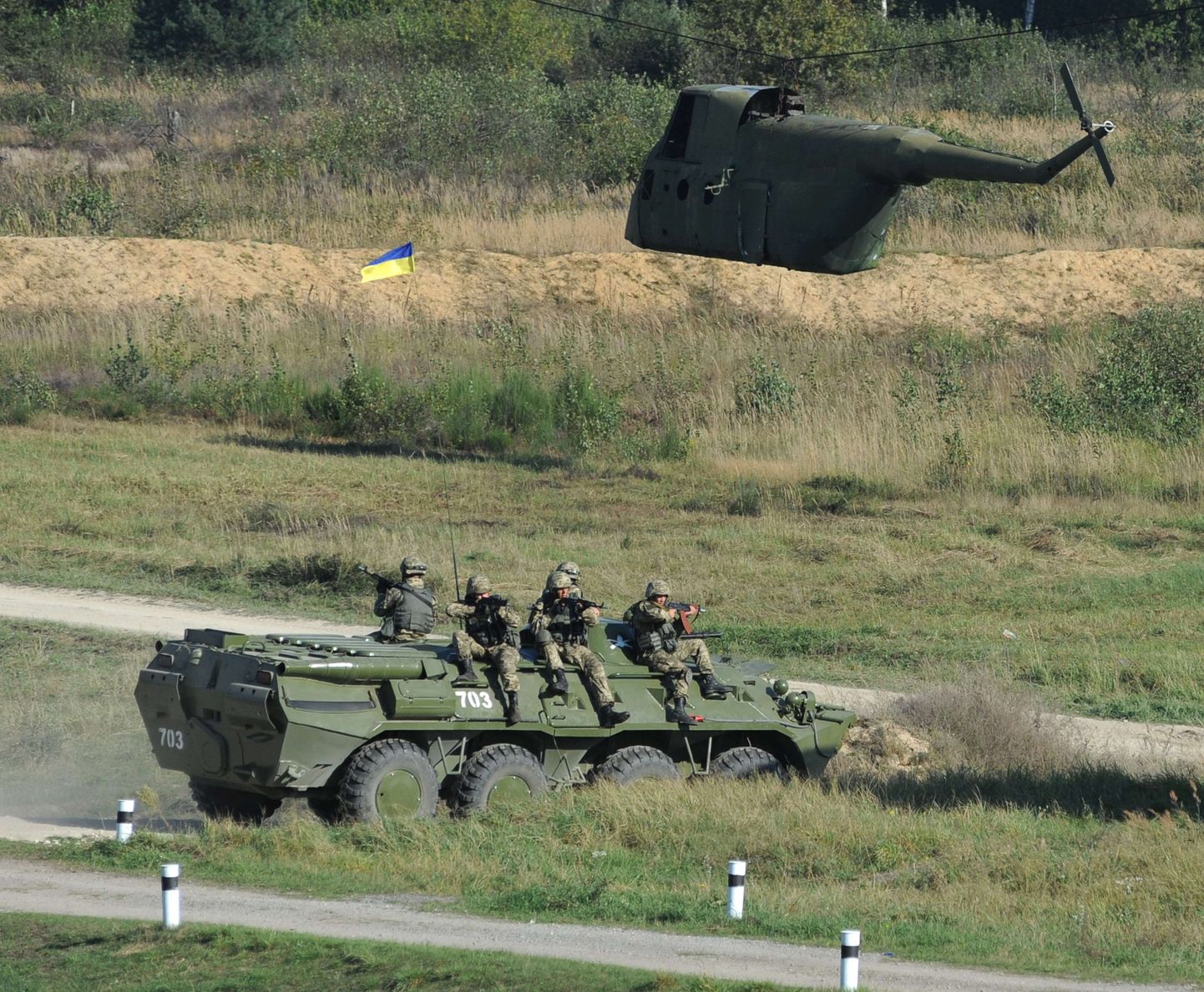 Ukraina sõdurid rahvusvahelisel õppusel Rapid Trident 2014 Lvivi oblastis.