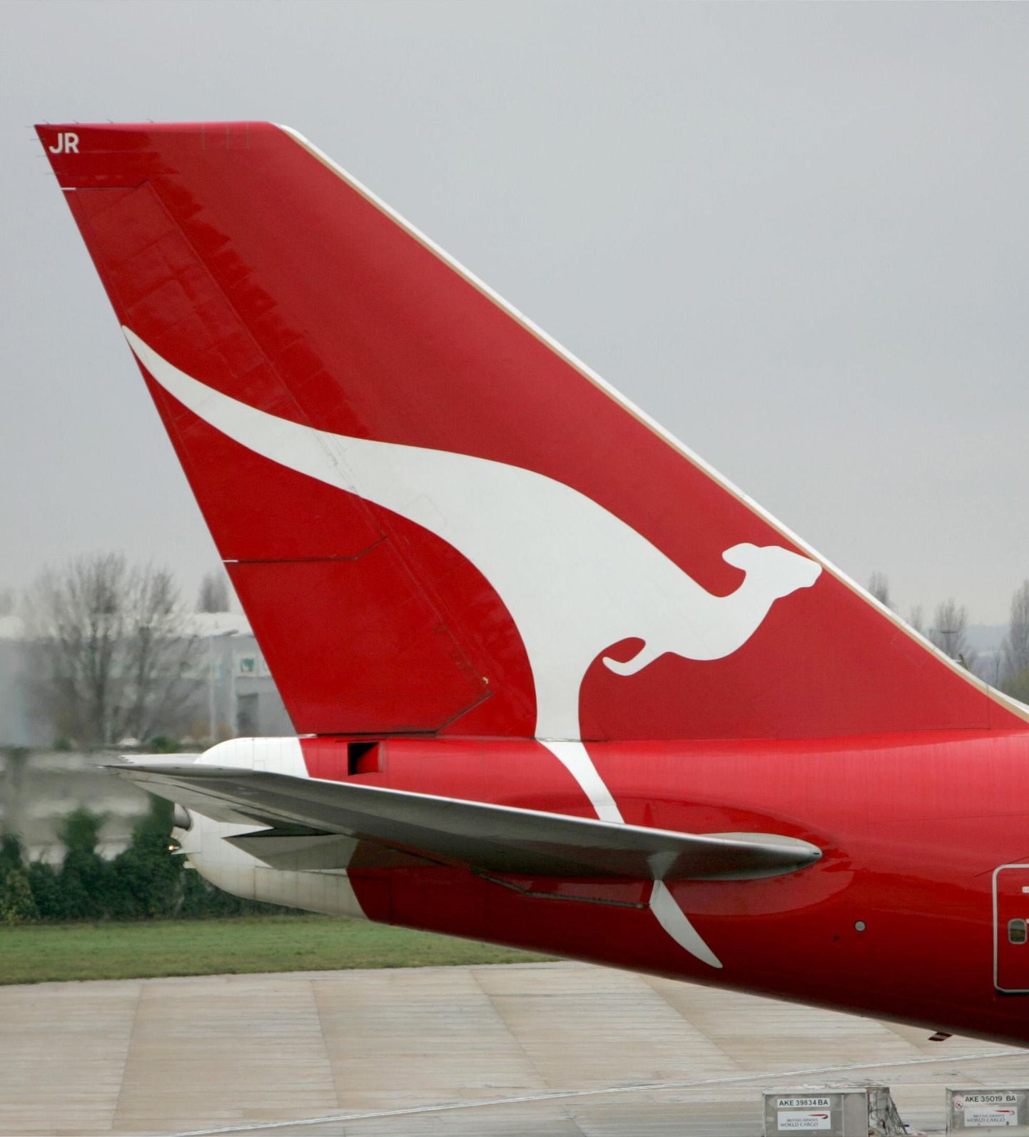 File photo dated 01/12/2006 of the tail fin of a Quantas 747 aircraft at London's Heathrow Airport.