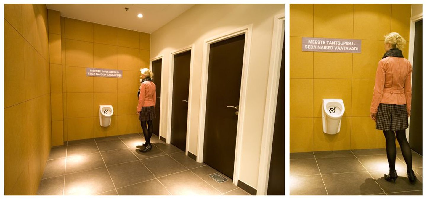 Meeste tantsupeo reklaamimiseks viidi pissuaarid naiste tualettruumi.