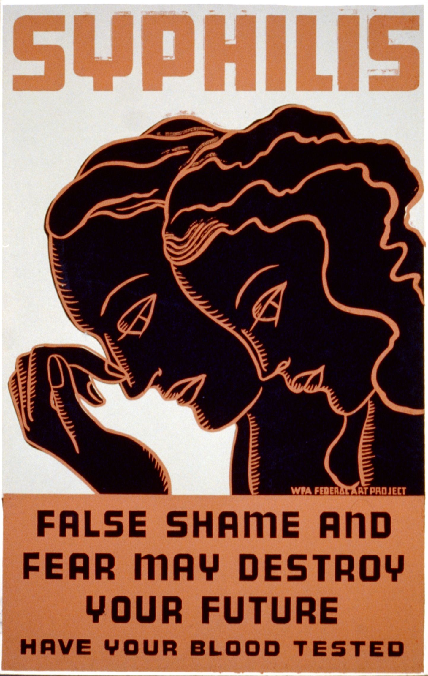 Vana poster, millega julgustati inimesi süüfilise vastu abi otsima ning mitte häbenema.