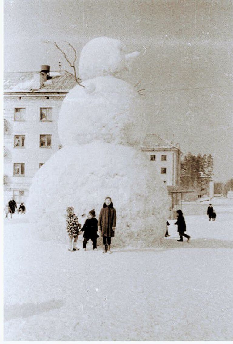 Самый большой снеговик Эстонии. 1966 год.