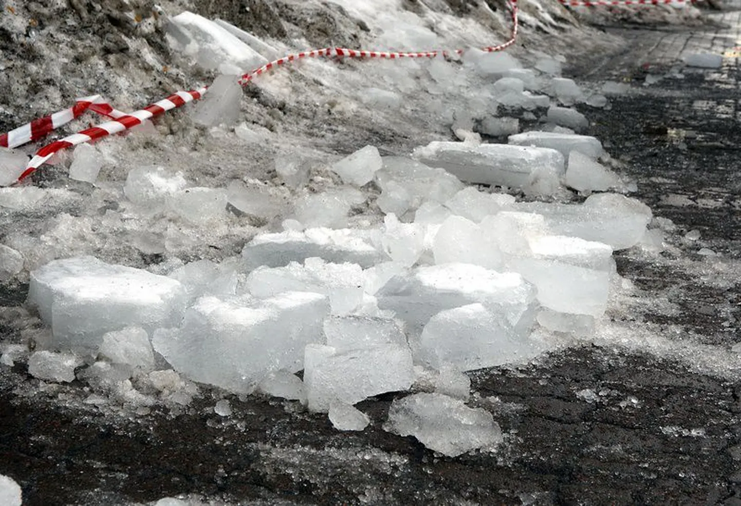 На троллейбусной остановке в центре Таллинна вчера на девушку упала глыба льда. Пострадавшая в коме.