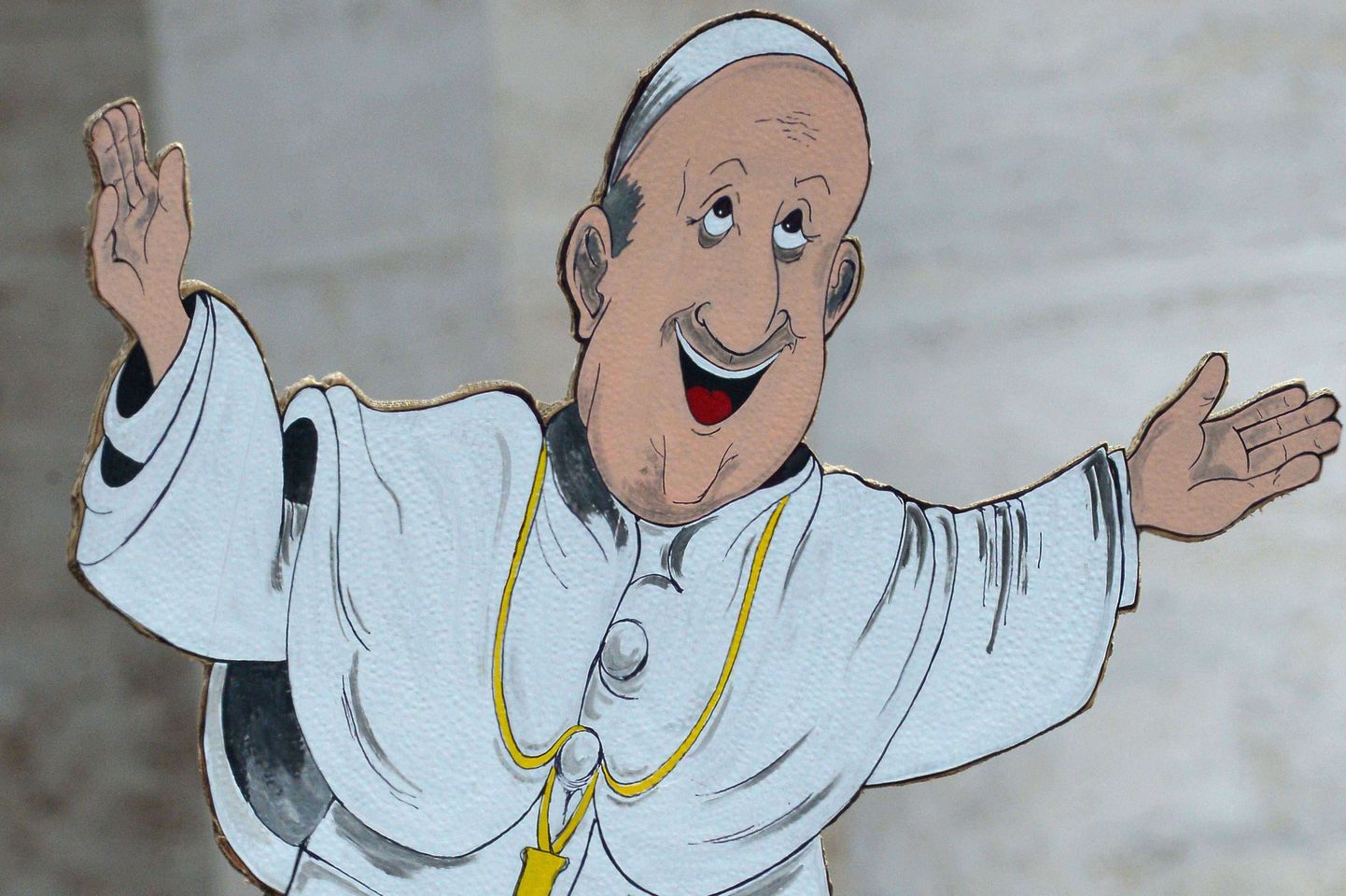 Paavst Franciscuse kujutis pühapäeval Vatikani Püha Peetruse väljakul käinud palveränduri käes.