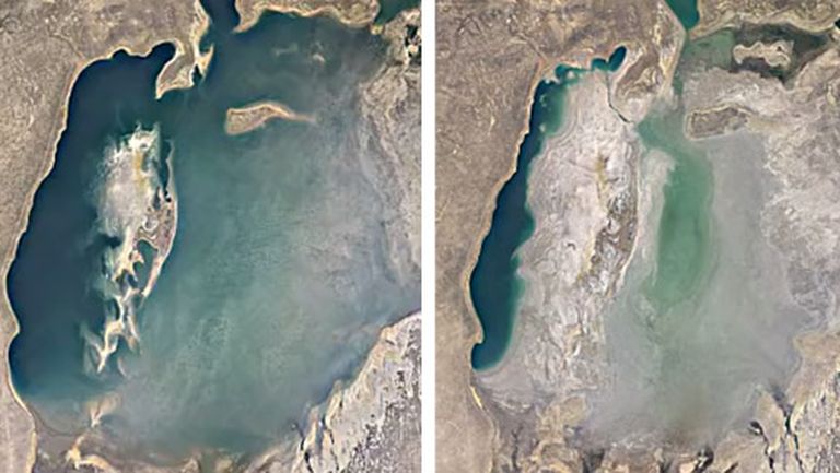 Arāla jūra 1984.gadā un tagad 