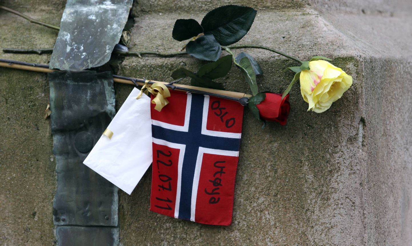 Norra lipp ja roosid Oslo katedraali juures.