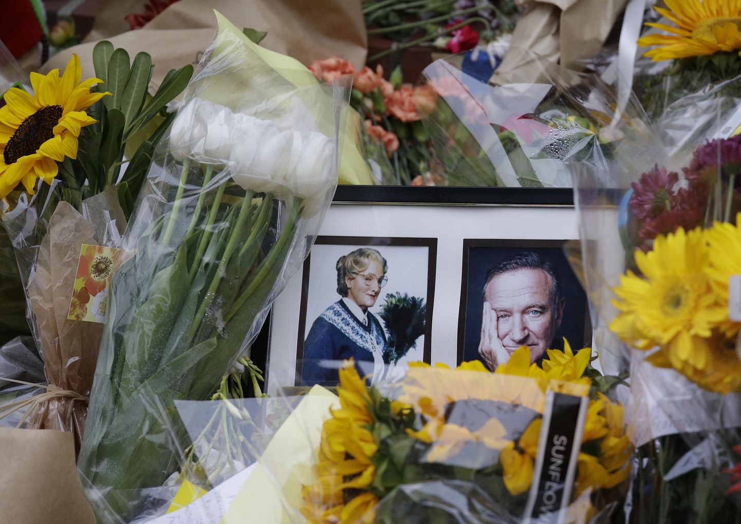 Robin Williamsi mälestuseks toodud fotod ja lilled