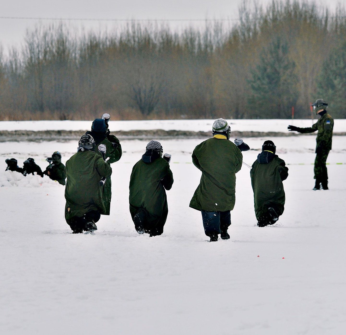 Samblarohelised ürbid ei aidanud pisikestel sõduritel küll lumel varjuda, kuid see-eest kaitsesid need väga hästi mängusõdurite enda riideid värvitabamuste eest.