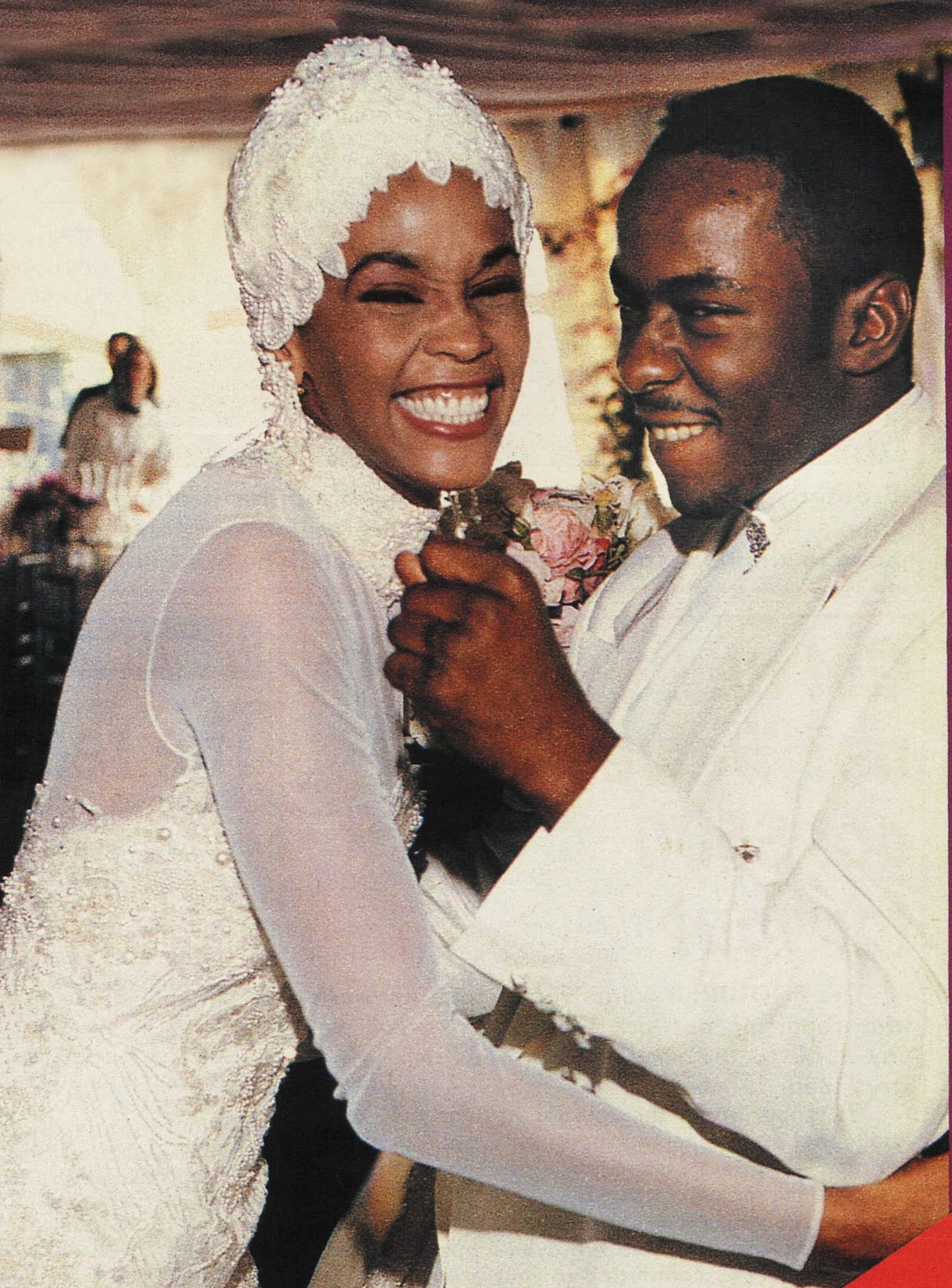 Whitney Houston ja Bobby Brown oma pulmapäeval 1992. aastal