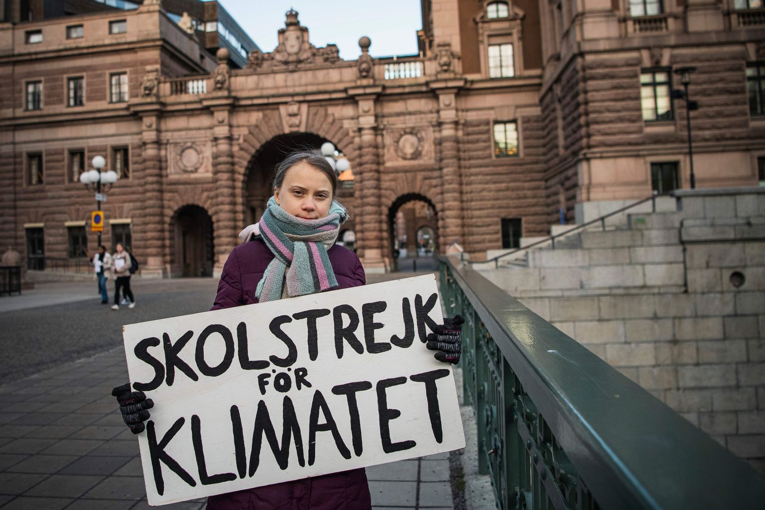 Kliimaaktivist Greta Thunberg 10. jaanuaril Stockholmis kliimastreigil