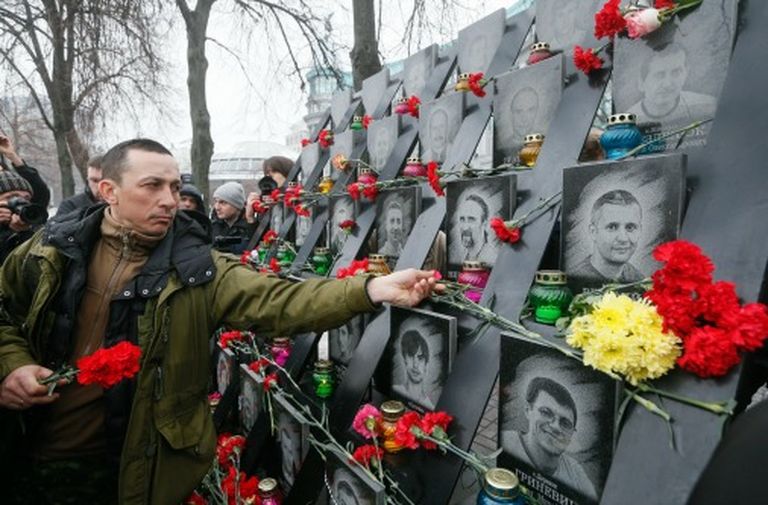 18 февраля 2017 года, в Киеве вспоминают погибших на Майдане в 2014 году 