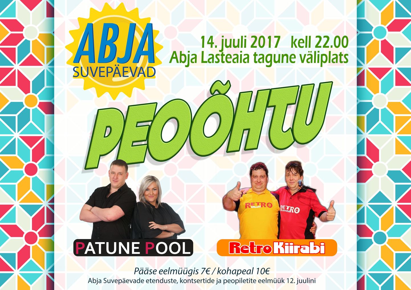 Abja-Paluojal peetakse 13.–16. juulini Abja suvepäevi ja VIII Mulgimaa pealinna akordionfesti.