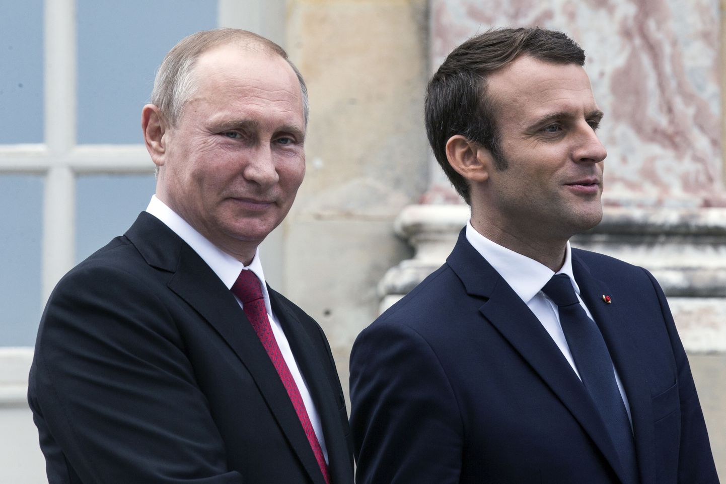 Venemaa president Vladimir Putin ja Prantsuse riigipea Emmanuel Macron tänavu mais Pariisis.