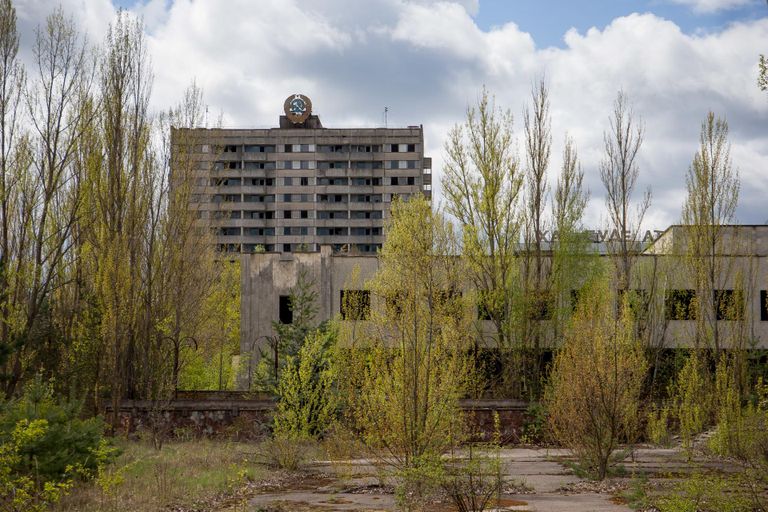 В безлюдной Припяти, расположенной в зоне отчуждения, все осталось точно таким же, как после поспешной эвакуации людей. На снимке бывшее общежитие рабочих.