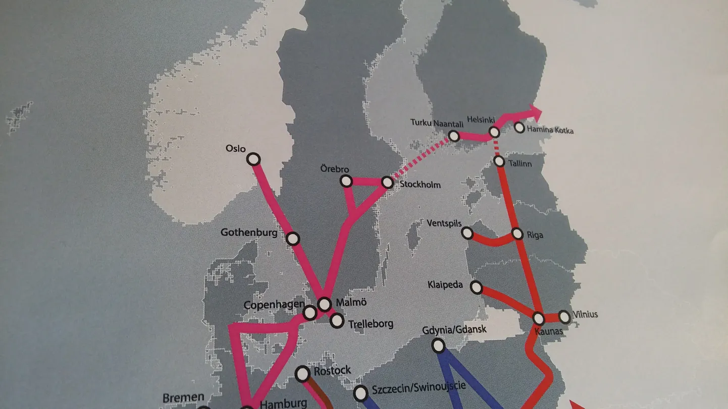 Rail Balticu lõik üle-euroopaliste transpordivõrgustike kaardil