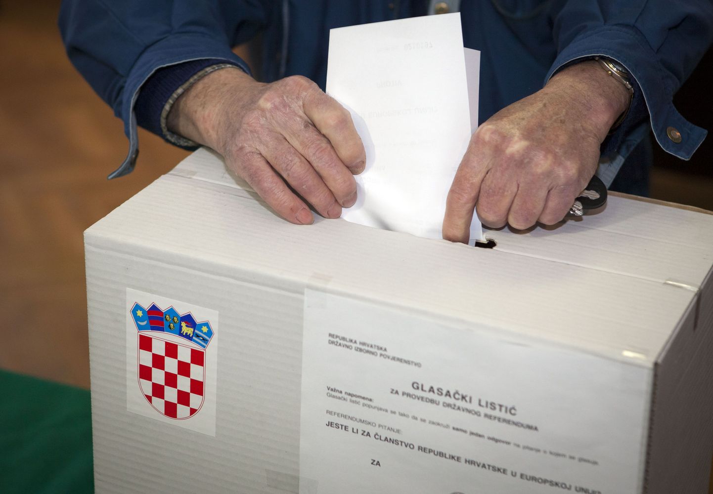 Horvaat valimiskasti juures
