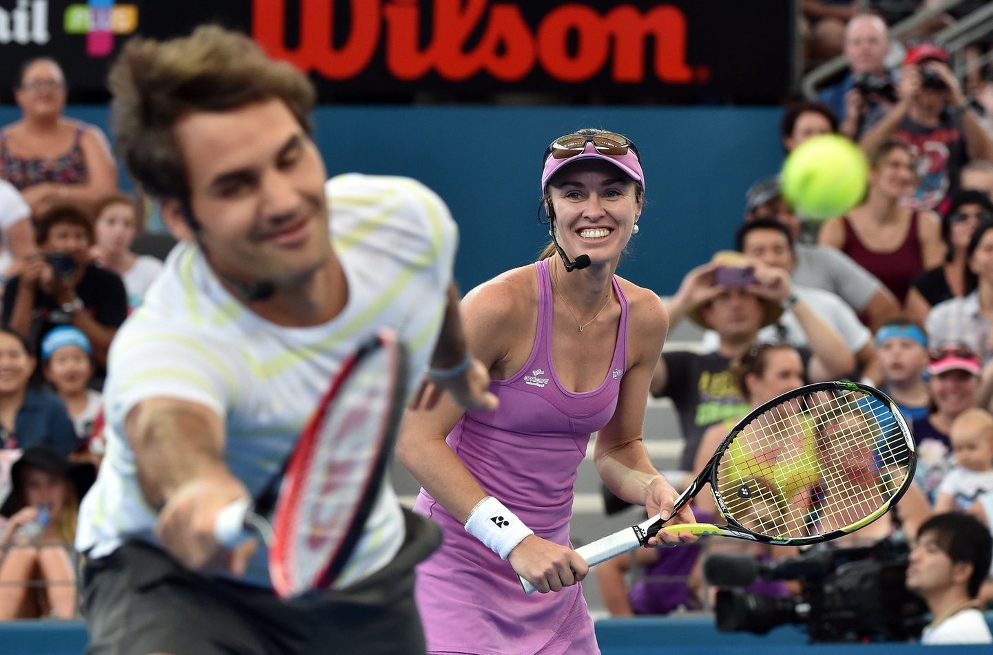 Roger Federer (vasakul) ja Martina Hingis.