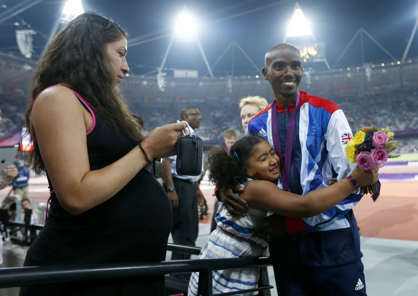 Mo Farah koos kasutütar Rihanna ja naise Taniaga