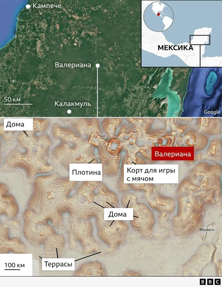 Руины были обнаружены на востоке Мексики в штате Кампече