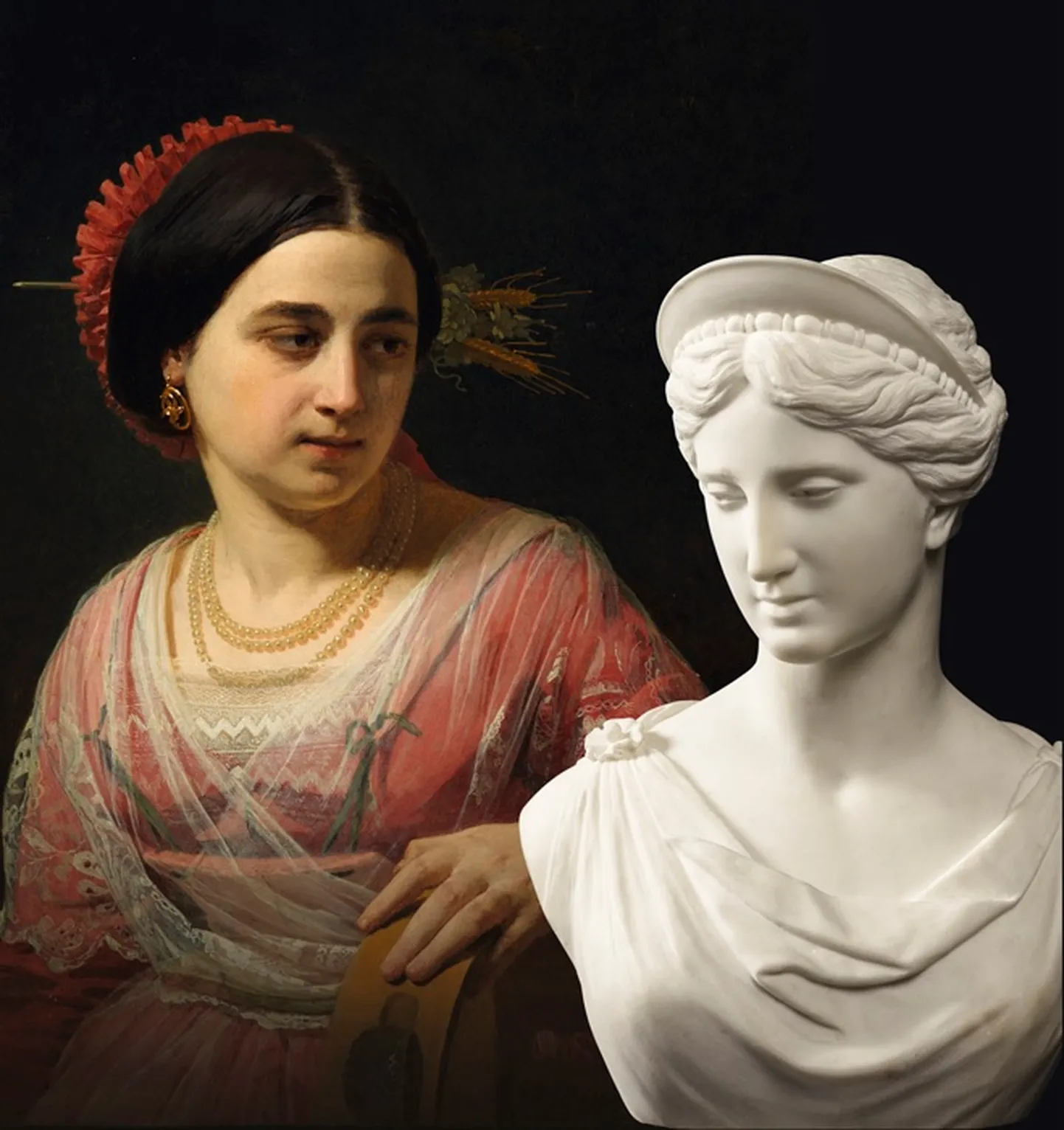 Johann Köler. Itaallanna (Roomlanna). 1858. Eesti Kunstimuuseum / 
August Weizenberg. Ideaal. 1888. Eesti Kunstimuuseum