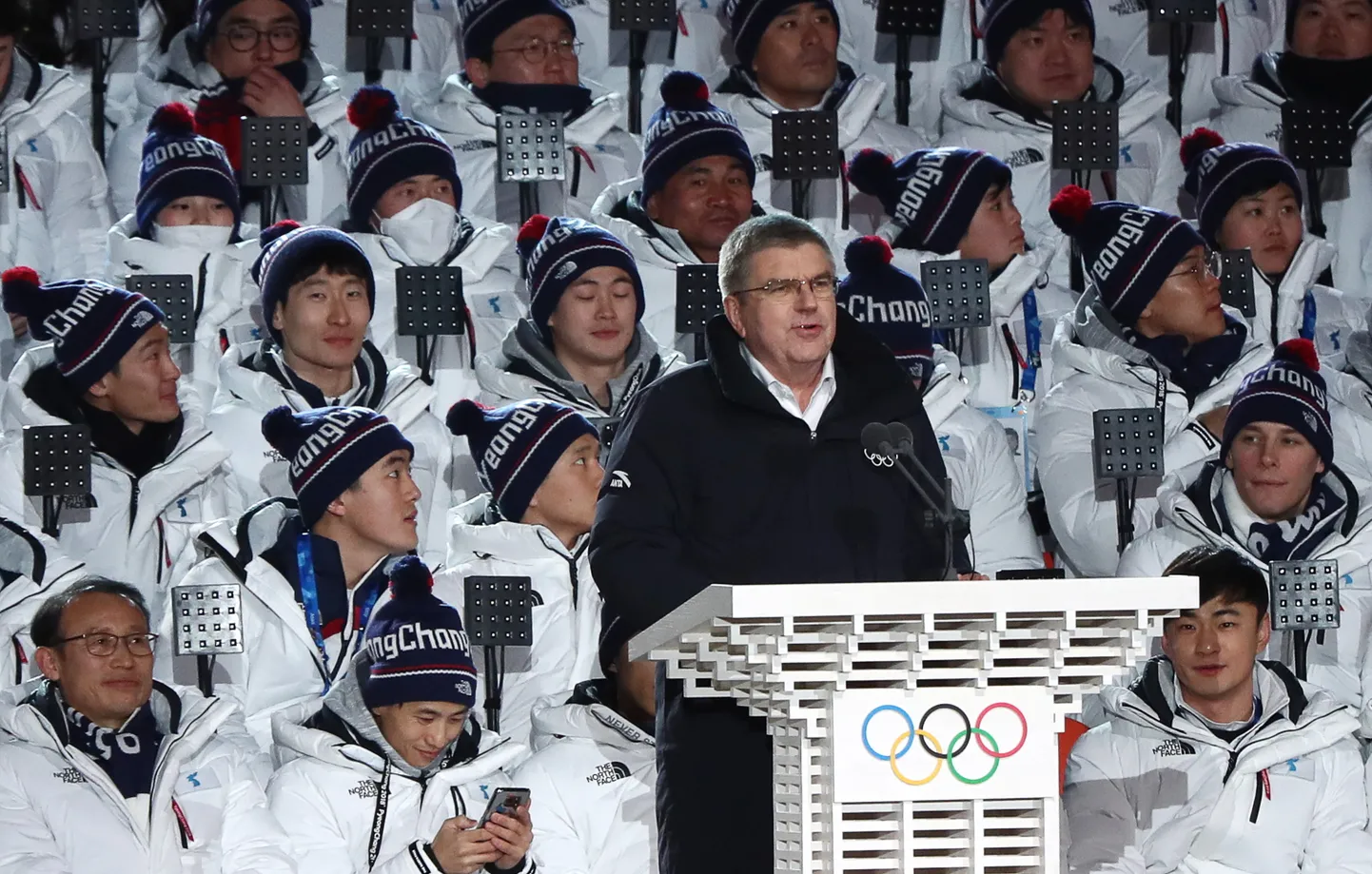 Thomas Bach olümpiamängude avatseremoonial.