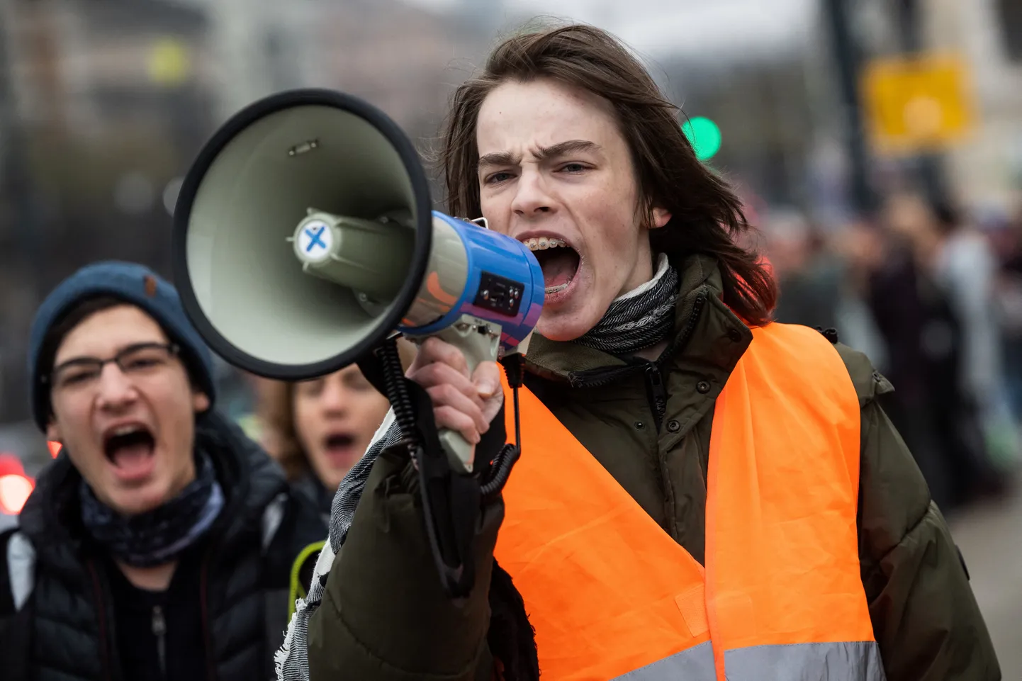 Студенты участвуют в акции протеста в поддержку учителей, Будапешт, 18 ноября.