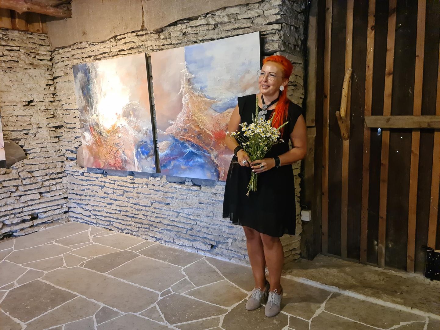 Kunstnik Leekpea näituse "Kulgemine" avamine Karepal Sagritsa muuseumis mullu juulis.