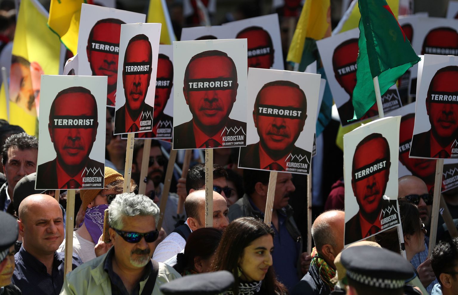 President Recep Tayyip Erdoğani vastased meeleavaldajad Londonis.