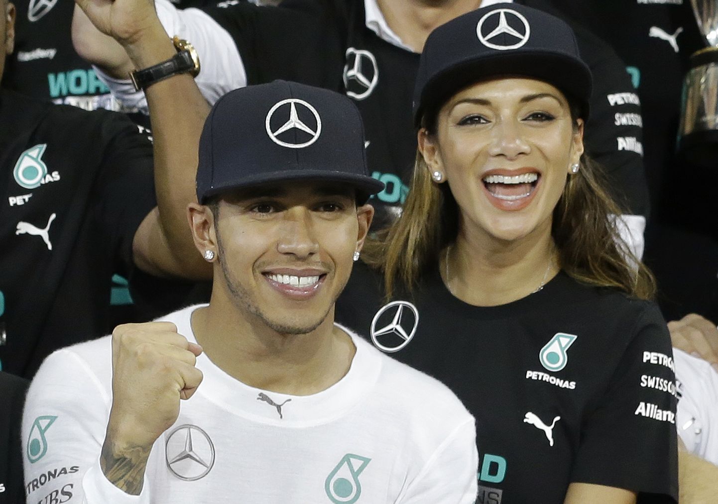 Mercedese sõitja Lewis Hamilton ja lauljanna Nicole Scherzinger, 2014.