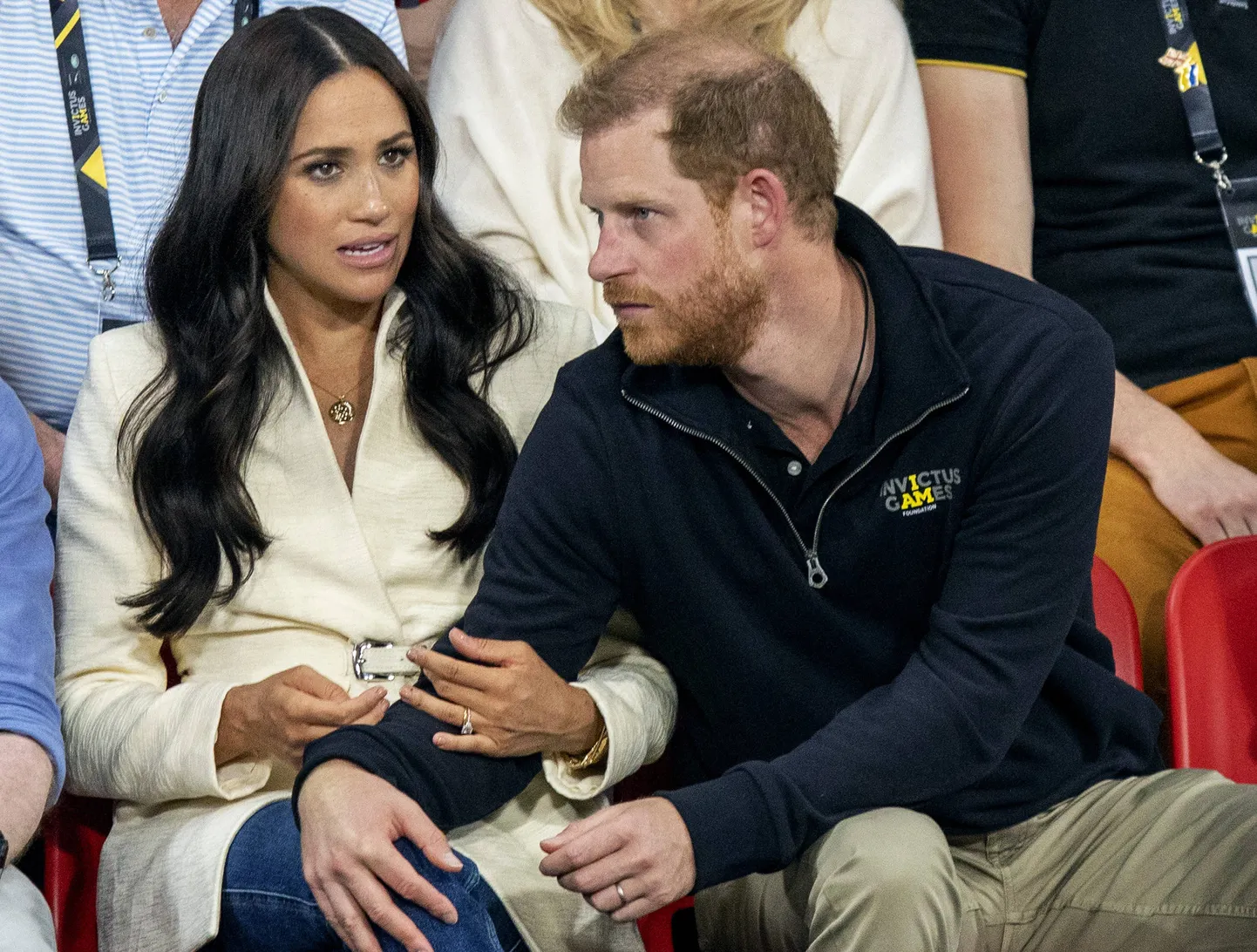 Sussexi hertsoginna Meghan ja prints Harry 17. aprillil 2022 Hollandis Haagis vigastatud sõjaväelaste mängudel Invictus Games.