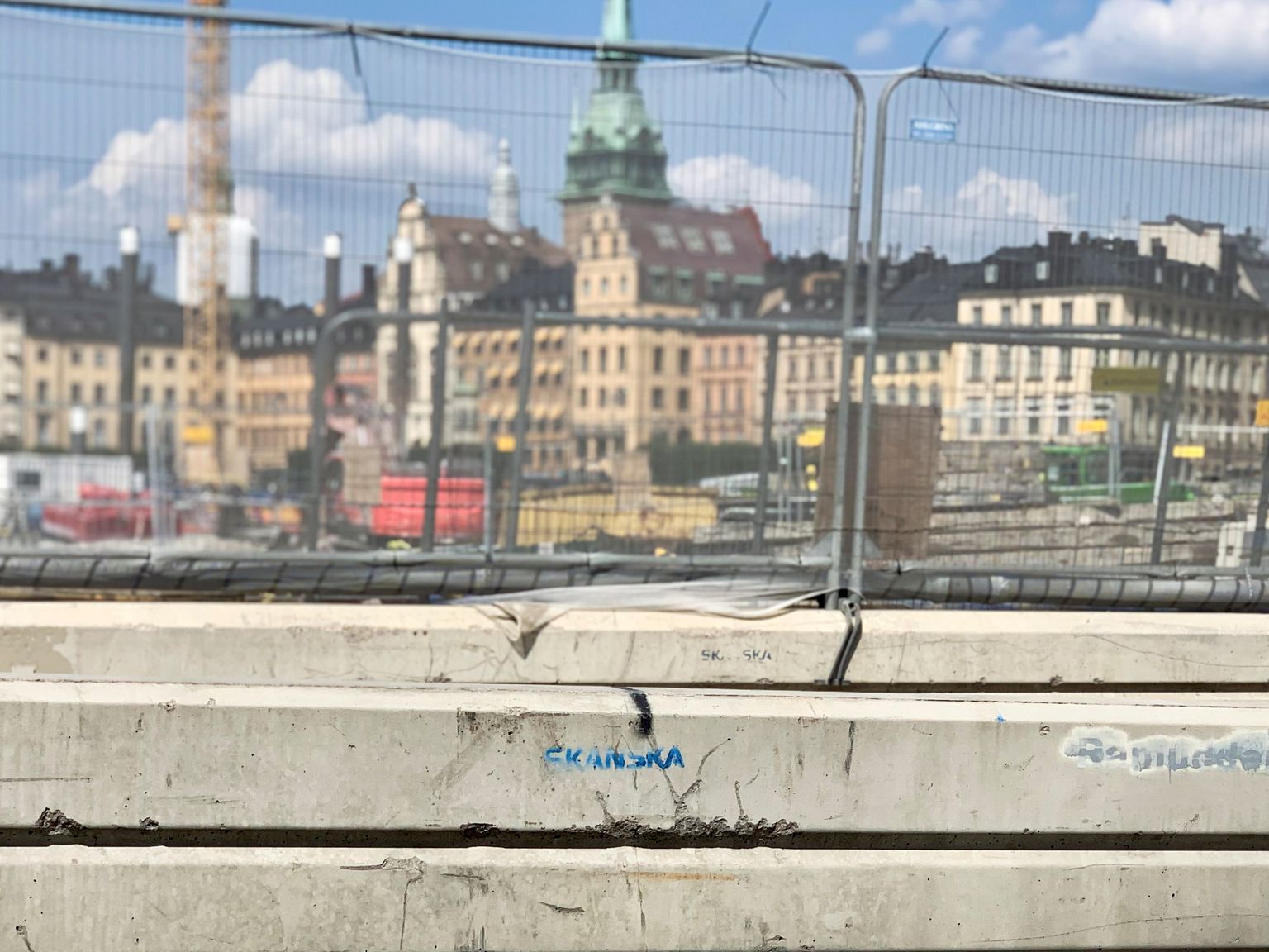 Ehitusplats Stockholmis.