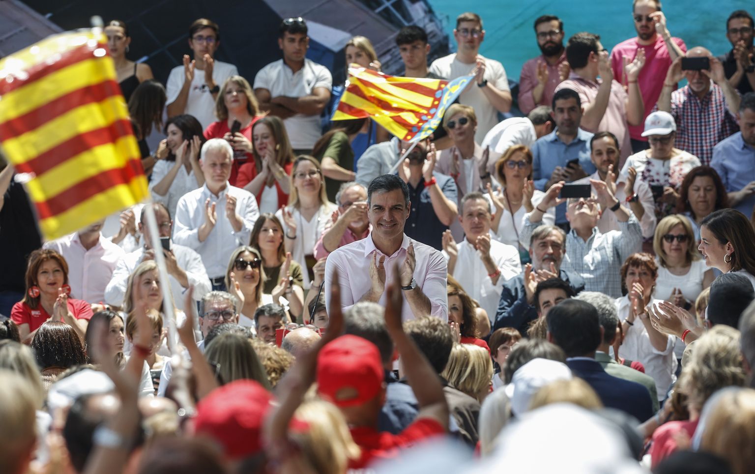 Hispaania peaminister Pedro Sánchez valimiskampaania üritusel Valèncias