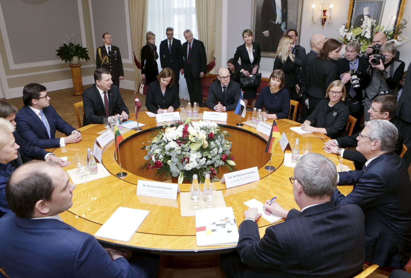Президент Керсти Кальюлайд на встрече с главами Балтийских стран и президентом Германии.