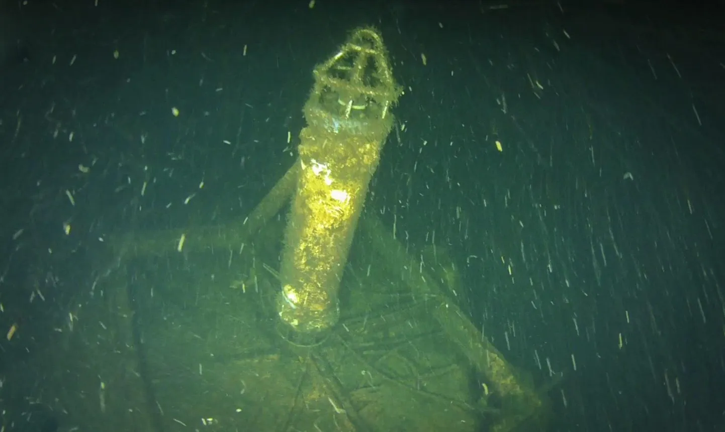 Underwater beacon next to the wreck of MS Estonia.